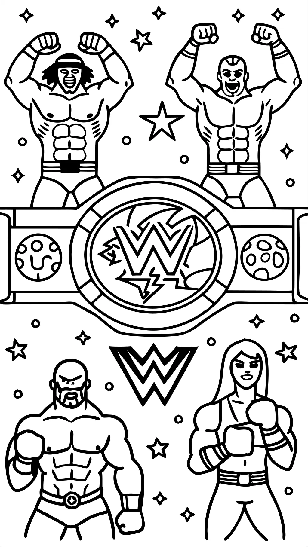 páginas para colorear imprimibles de la WWE